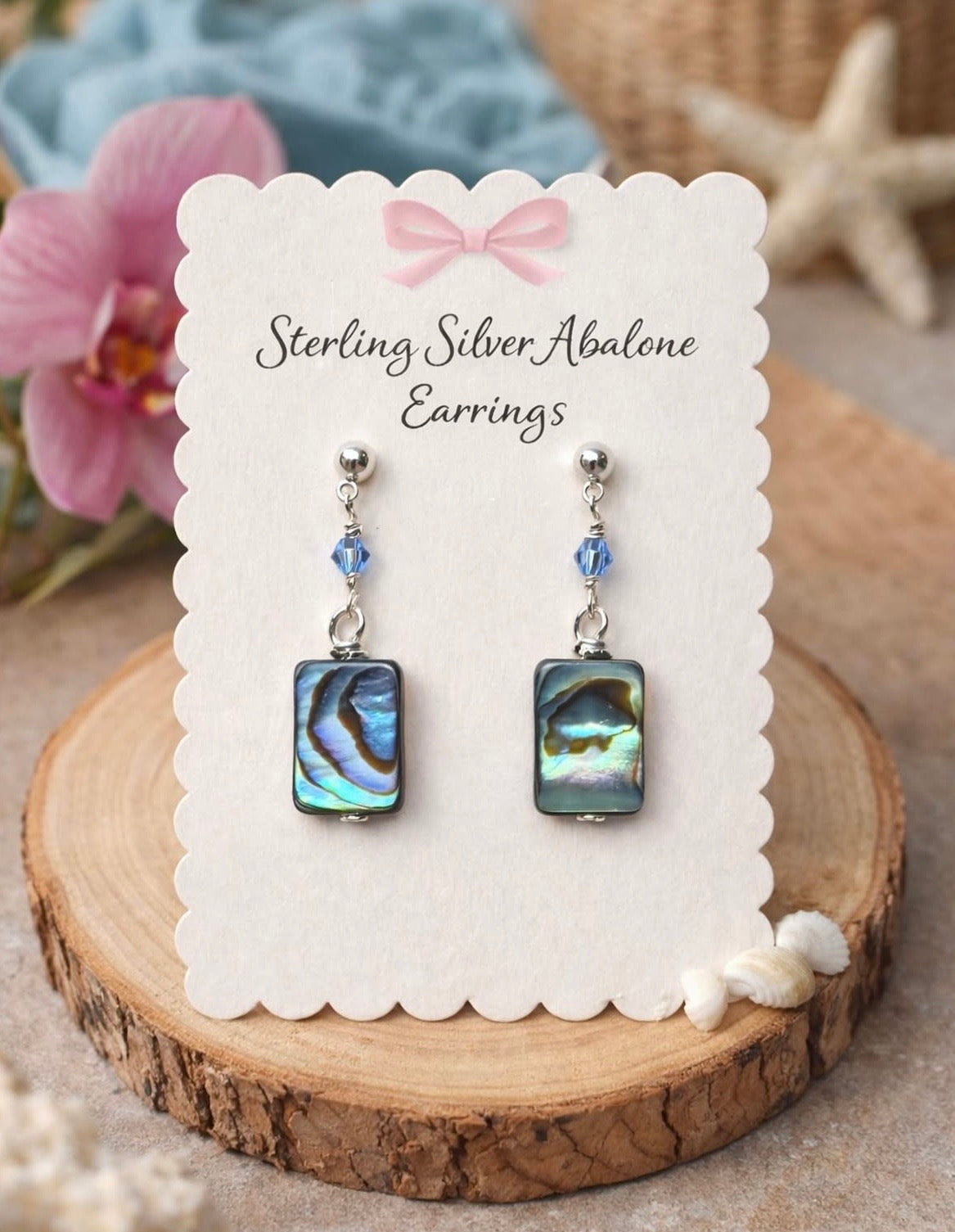 Sterling Silver Abalone Drop Earrings