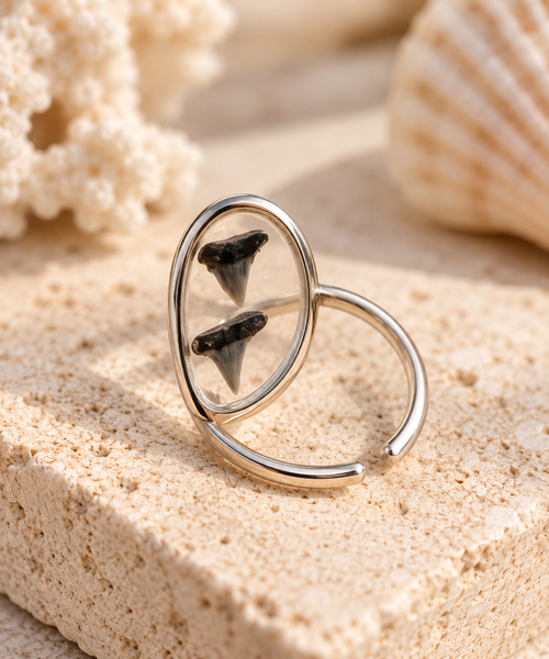 Double Sharks Tooth Ring (Silver)