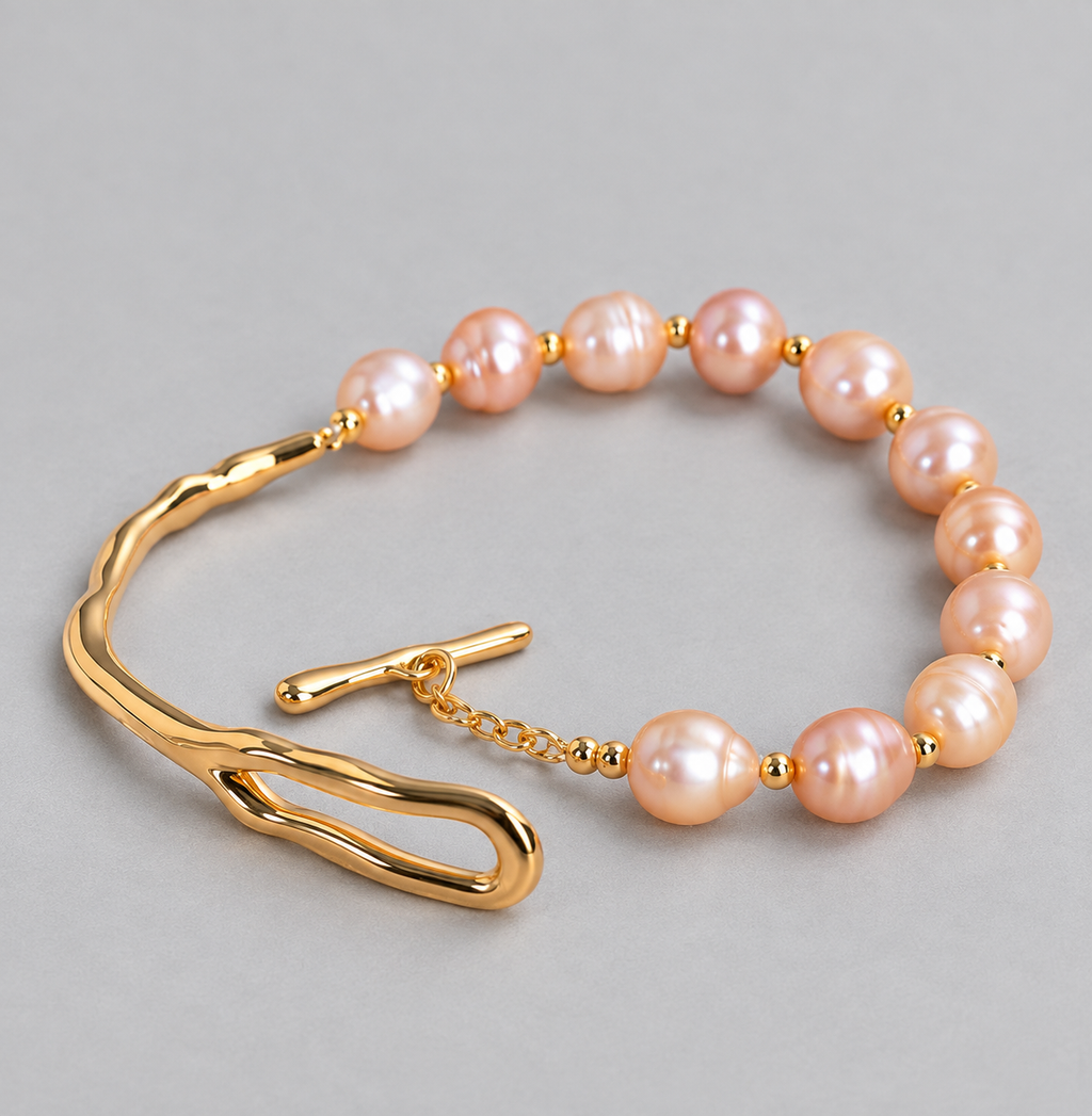 Light Pink Pearl Cuff Bracelet
