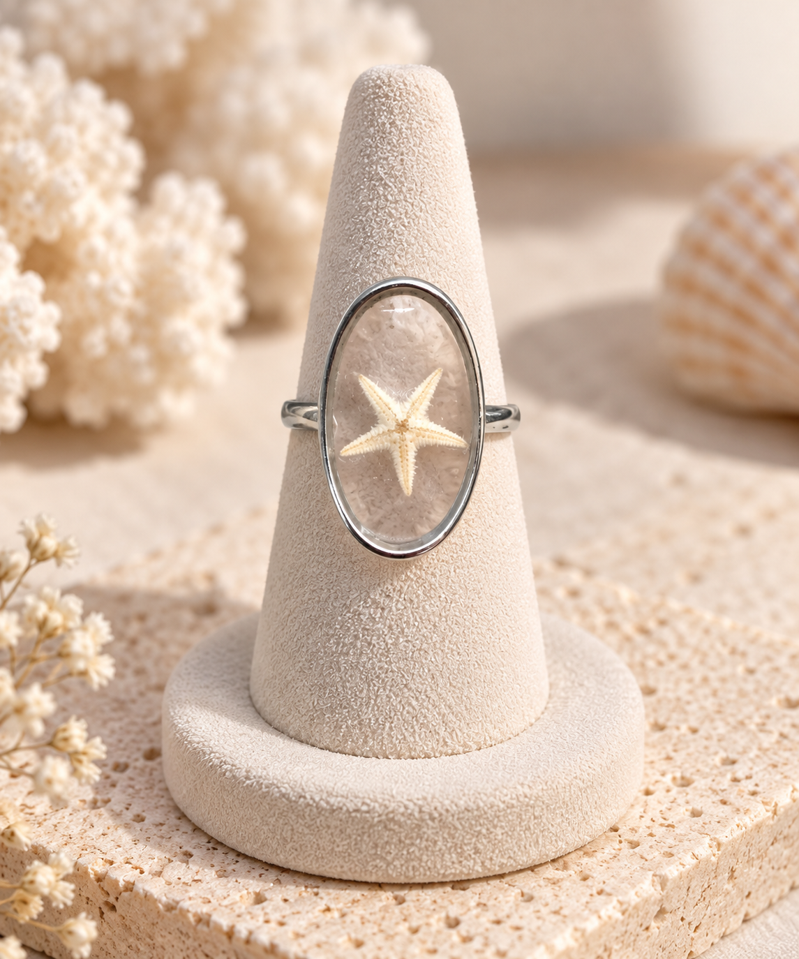 Starfish Resin Ring (Silver)